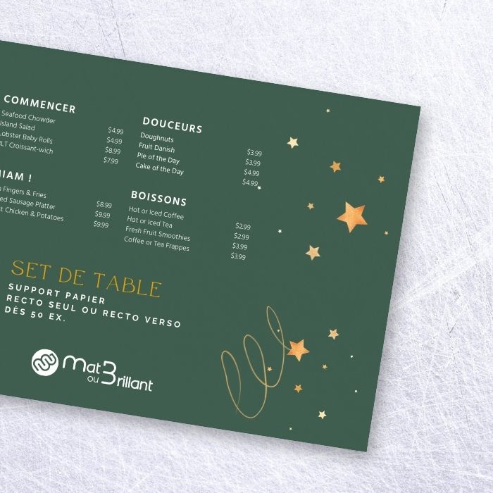 Set de table fêtes de fin d'année